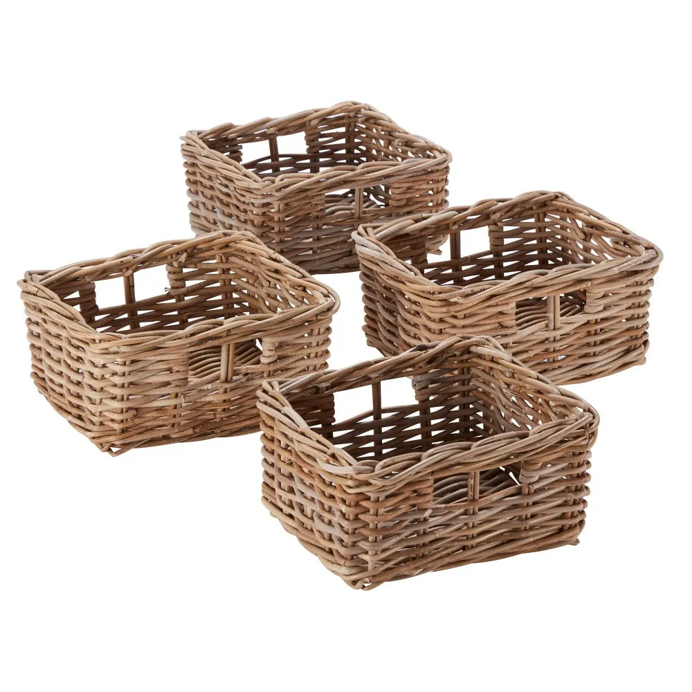 Wovenhill Set of 4 Kubu Rattan Storage Baskets