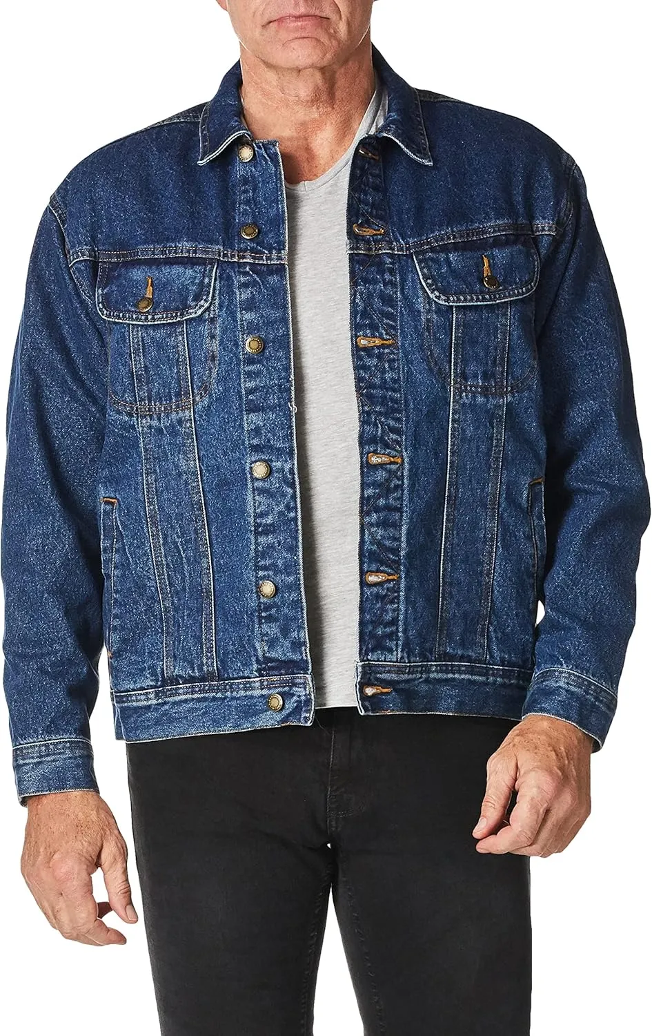 Wrangler Men's Rugged Wear Flannel Lined Denim Jacket