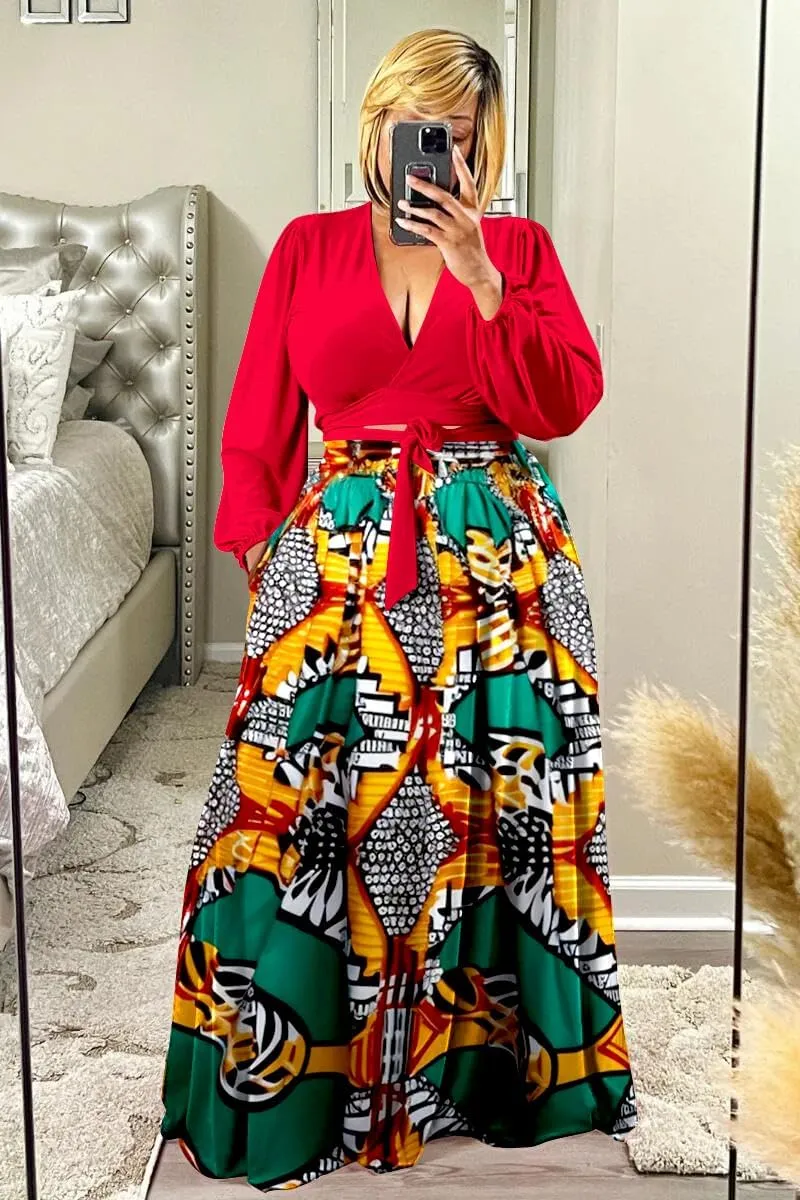 XFT Womens Sexy Plus Size 2 Piece Dress Outfits Long Sleeve Crop Top Long Skirts Set Fall Outfits for Women 2024