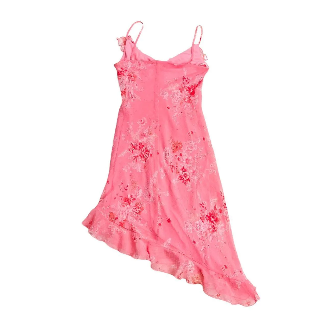 Y2K Peachy Ruffle Midi Dress (S)