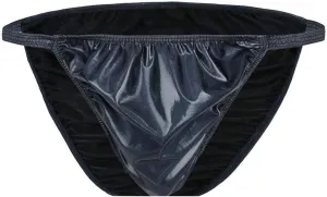 YINGJUN Mens Bikini Swimsuit Lingerie Underwear Shiny Leather Briefs Swimming Suit Exotic Apparel