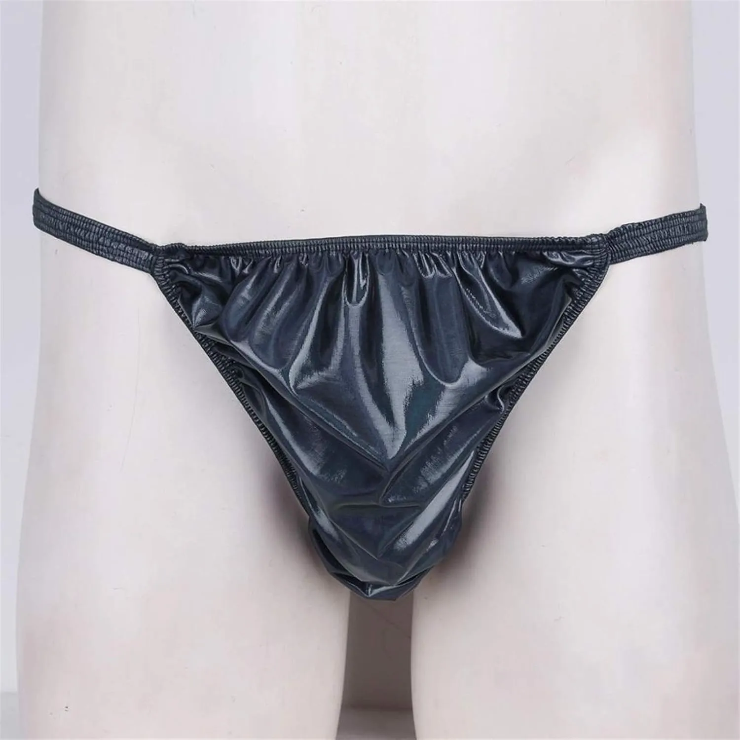 YINGJUN Mens Bikini Swimsuit Lingerie Underwear Shiny Leather Briefs Swimming Suit Exotic Apparel