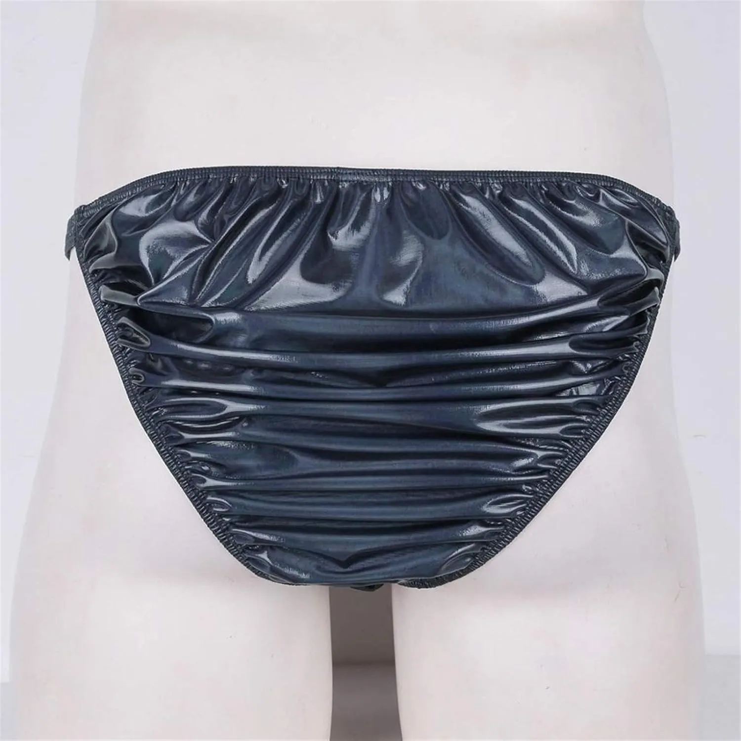 YINGJUN Mens Bikini Swimsuit Lingerie Underwear Shiny Leather Briefs Swimming Suit Exotic Apparel