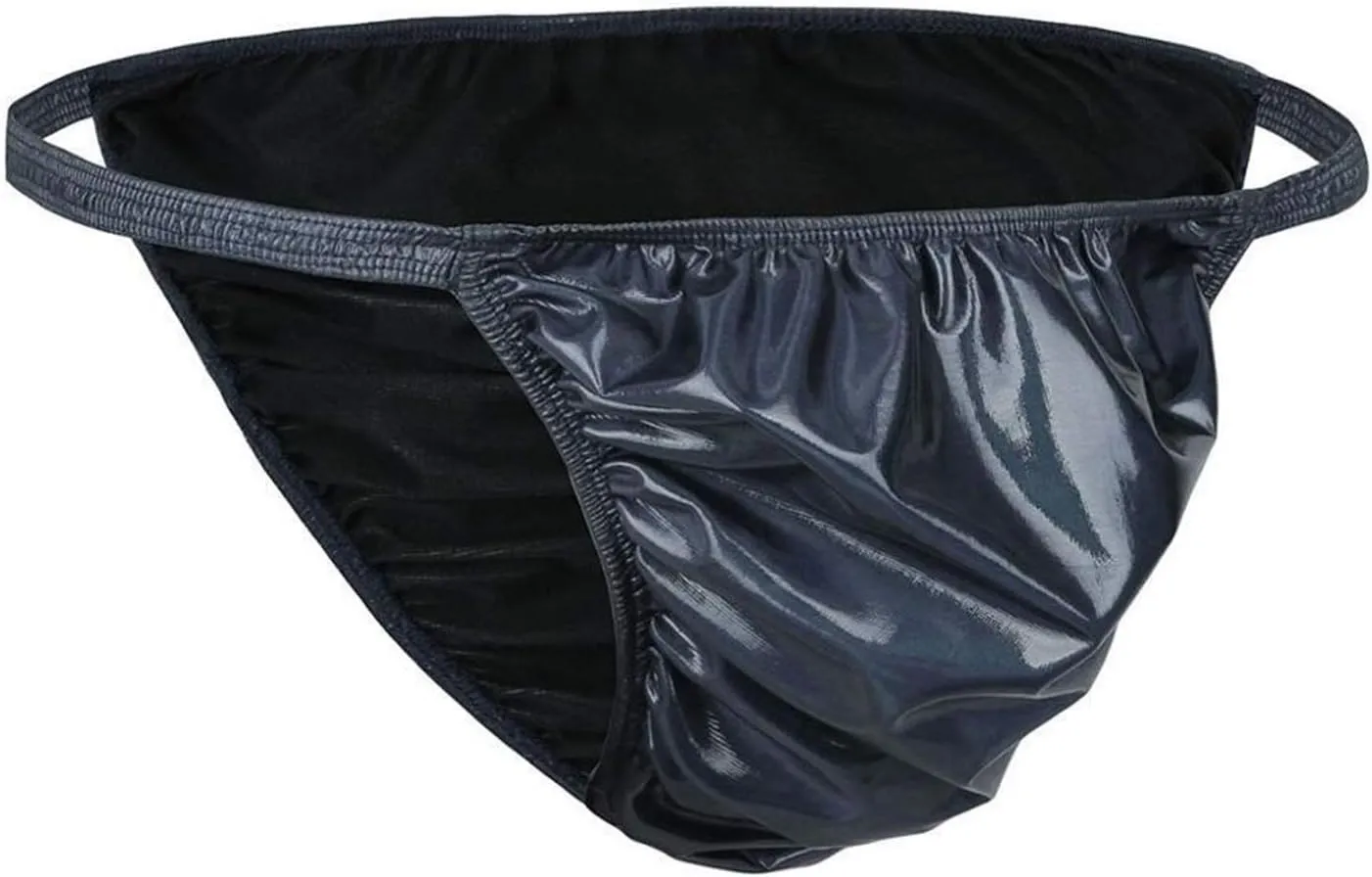 YINGJUN Mens Bikini Swimsuit Lingerie Underwear Shiny Leather Briefs Swimming Suit Exotic Apparel