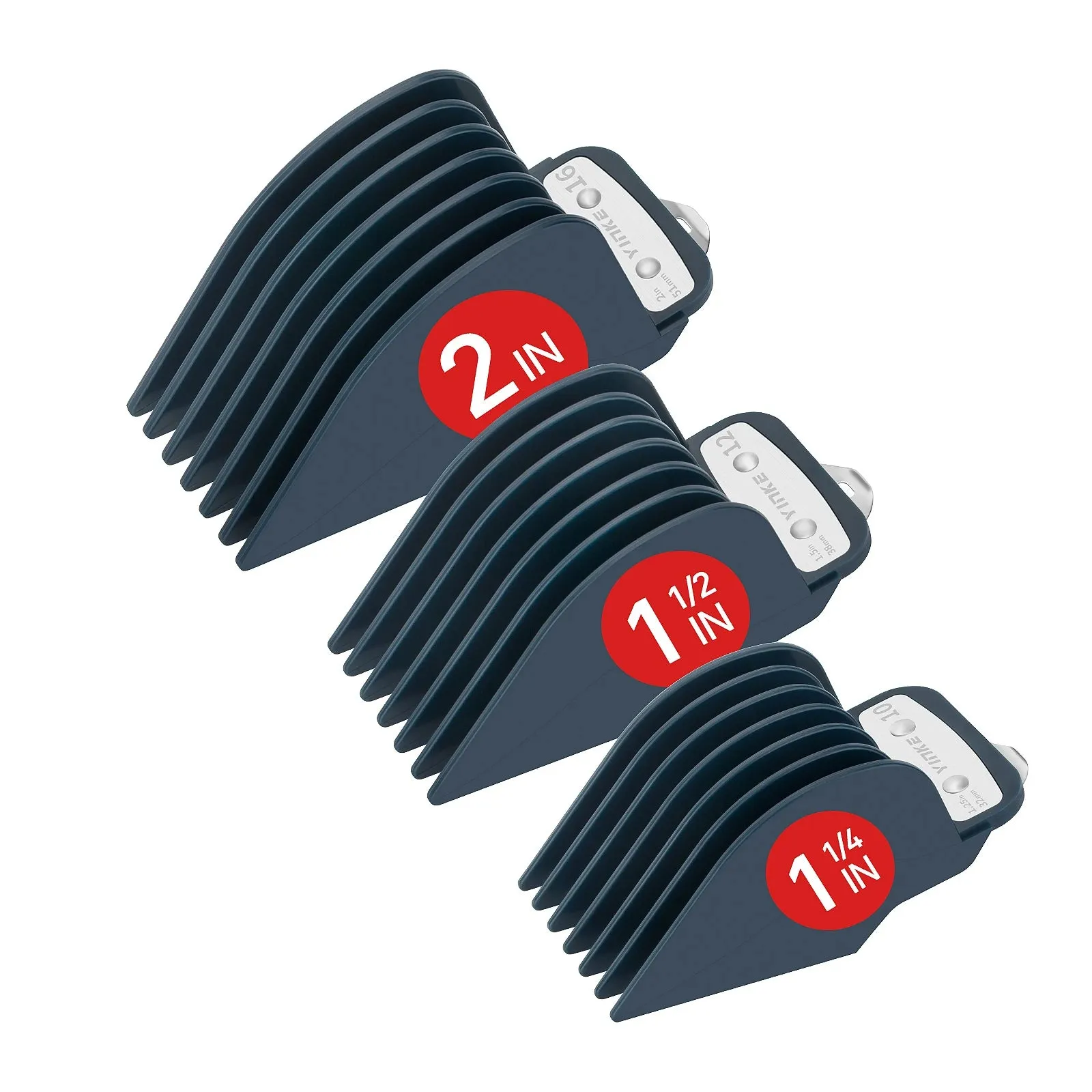 YINKE Professional Clipper Guards for Wahl Hair Clippers - Set of 3 Sizes (1.25" / 1.5" / 2") with Metal Clip - Compatible with Most Wahl Trimmers