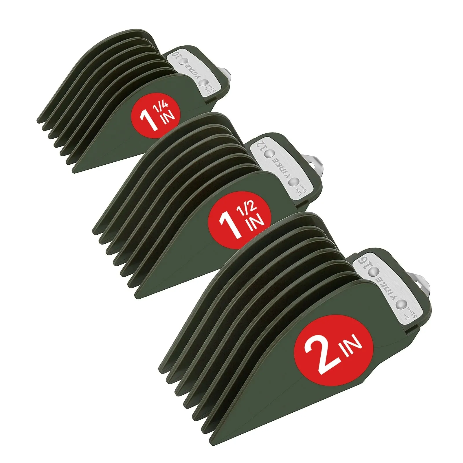 YINKE Professional Clipper Guards for Wahl Hair Clippers - Set of 3 Sizes (1.25" / 1.5" / 2") with Metal Clip - Compatible with Most Wahl Trimmers