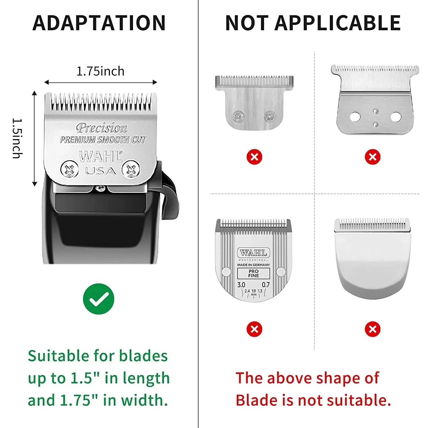 YINKE Professional Clipper Guards for Wahl Hair Clippers - Set of 3 Sizes (1.25" / 1.5" / 2") with Metal Clip - Compatible with Most Wahl Trimmers