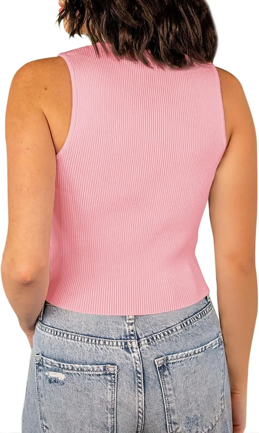 Yousify Women's Tie Front Sweater Vest Ribbed Knit Tank Tops 2025 Summer Fashion Casual Cute Bow Sleeveless Knit Vest Tops