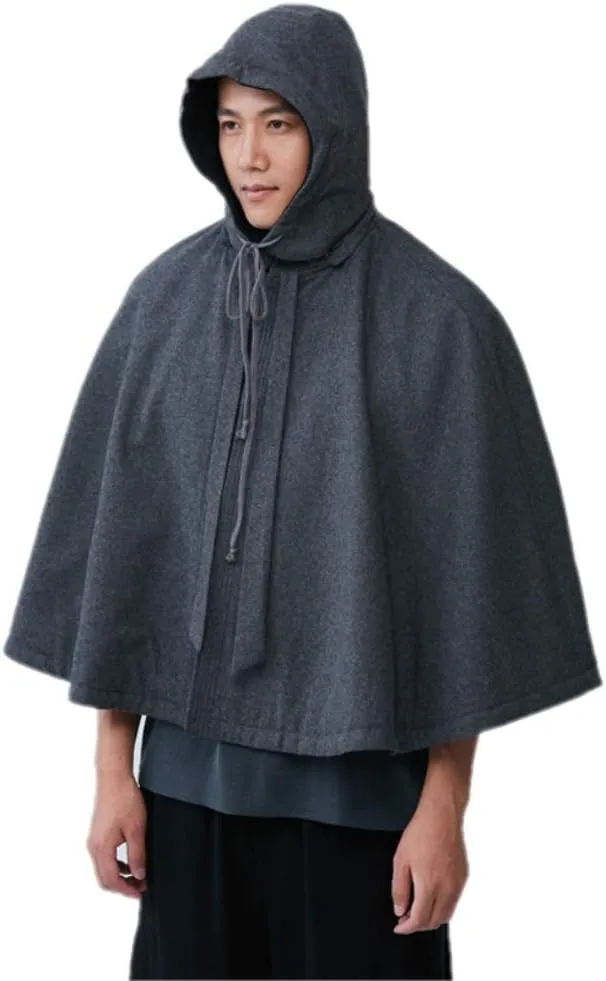 ZanYing Meditation Buddhist Hooded Cloak Double Wear Monk Outfit Unisex