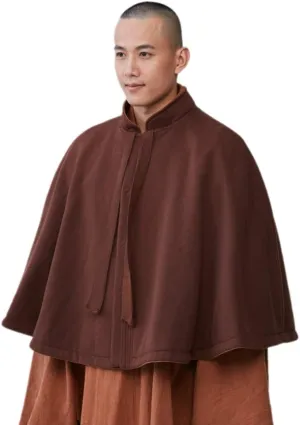 ZanYing Meditation Buddhist Hooded Cloak Double Wear Monk Outfit Unisex