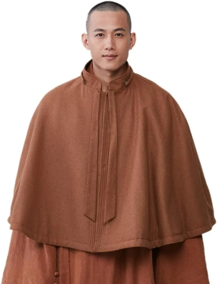 ZanYing Meditation Buddhist Hooded Cloak Double Wear Monk Outfit Unisex