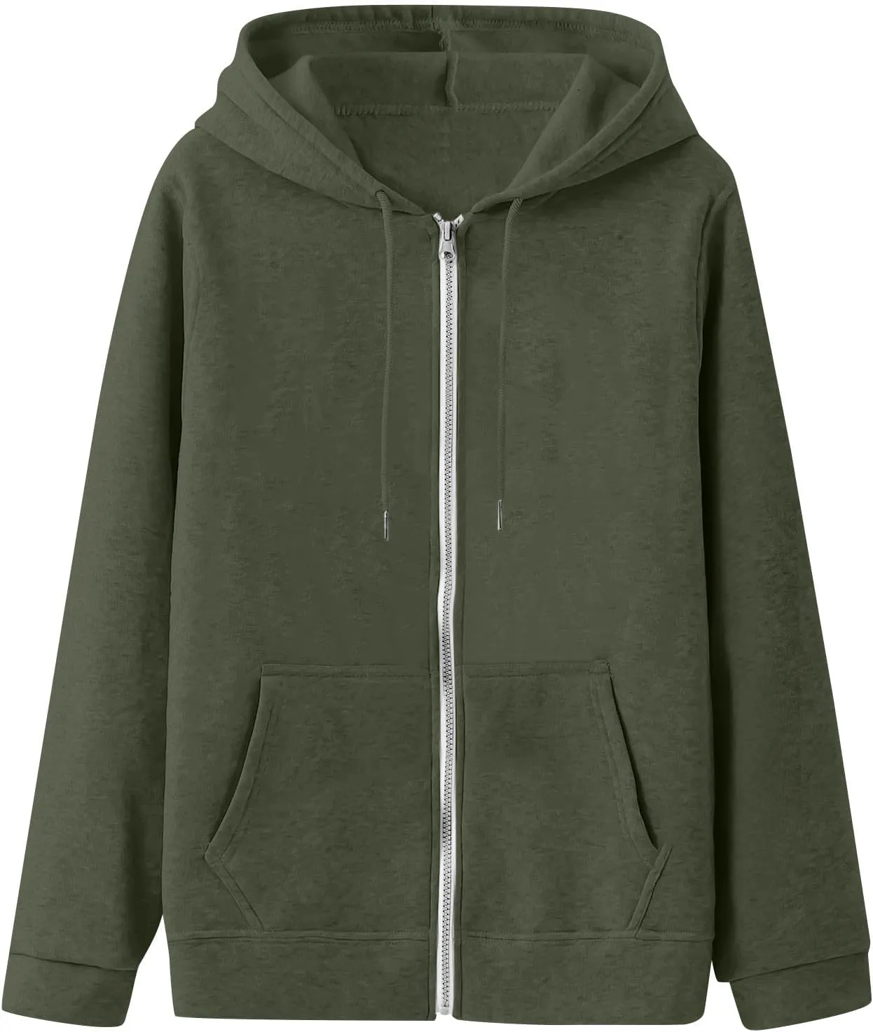 Zip Up Hoodie Women Fleece Lined Long Sleeve Oversized Sweatshirt Cute Hoodies Y2K Trendy Fall Jackets with Pockets