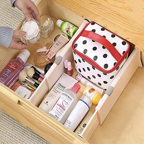 zixijiaju 3pcs Adjustable Plastic Drawer Dividers Organizer in Home Kitchen for Clothes in Bedroom Bathroom Storage Organizers