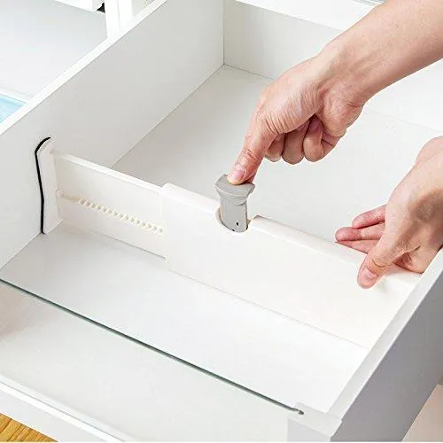 zixijiaju 3pcs Adjustable Plastic Drawer Dividers Organizer in Home Kitchen for Clothes in Bedroom Bathroom Storage Organizers