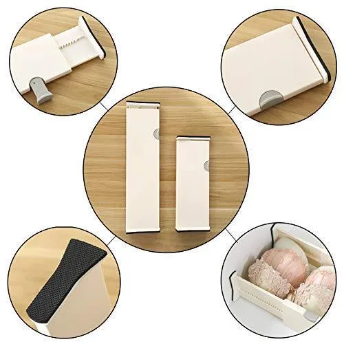 zixijiaju 3pcs Adjustable Plastic Drawer Dividers Organizer in Home Kitchen for Clothes in Bedroom Bathroom Storage Organizers